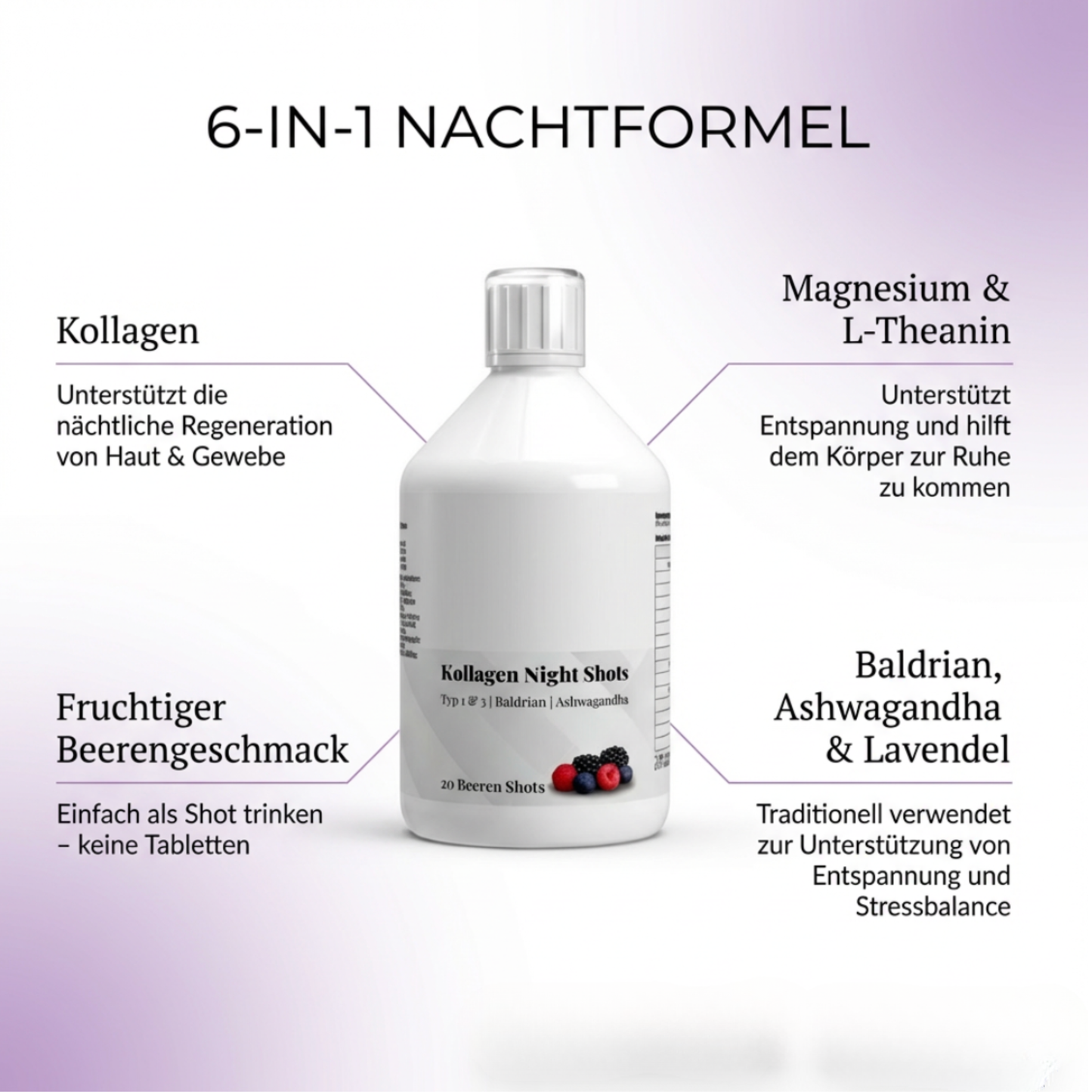 Kollagen Night Plus+ (1500 DA) Shots - 500ml